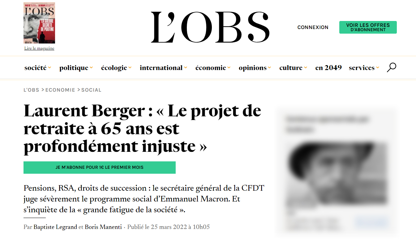 Laurent Berger Cfdt Retraite Ans Injuste Le Libre Penseur